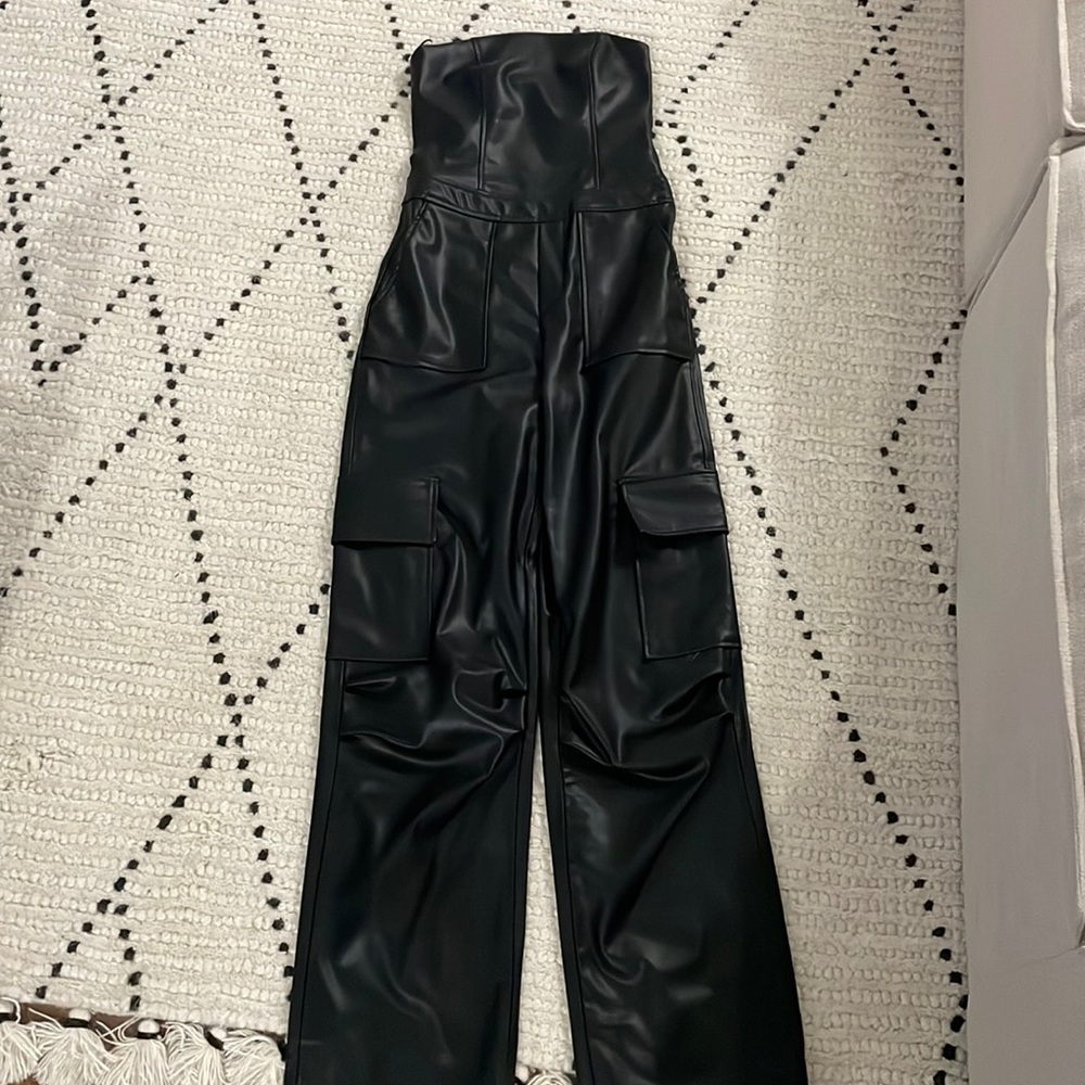 Zara faux leather jumpsuit